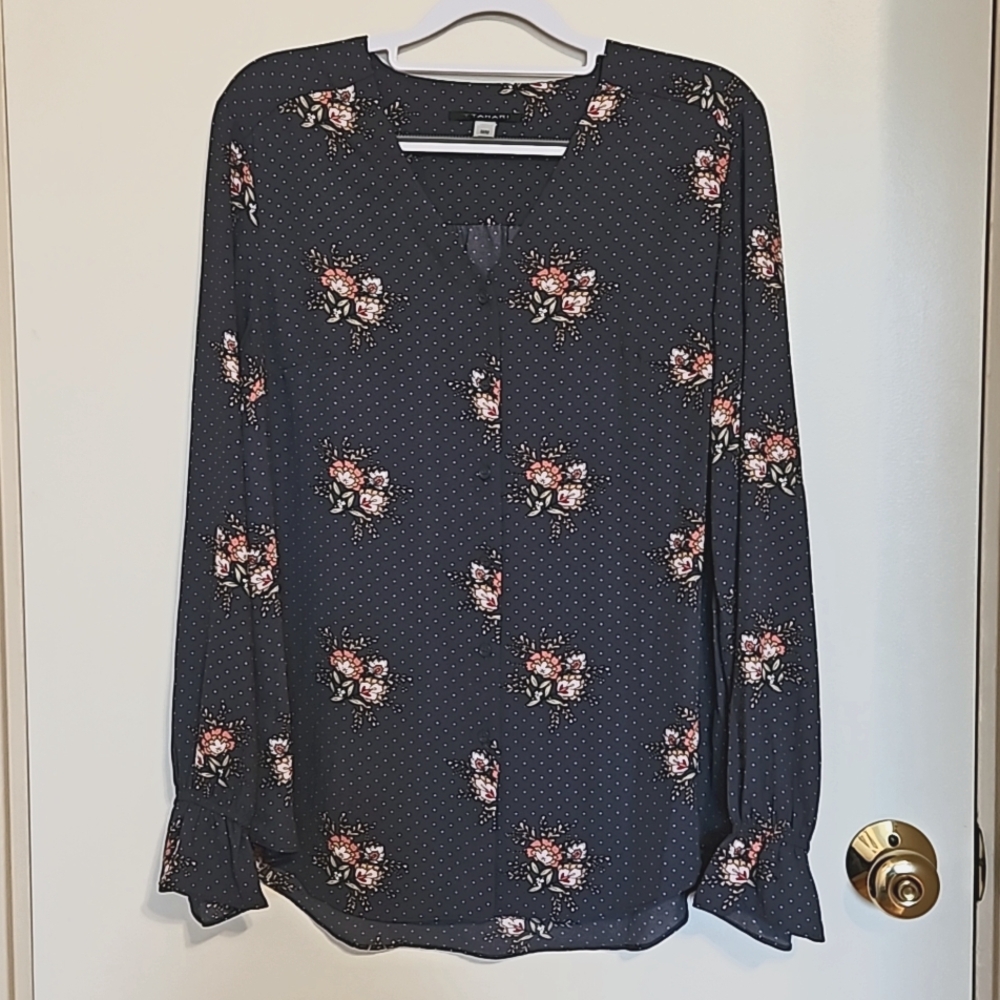 T TAHARI Long Sleeve Blouse